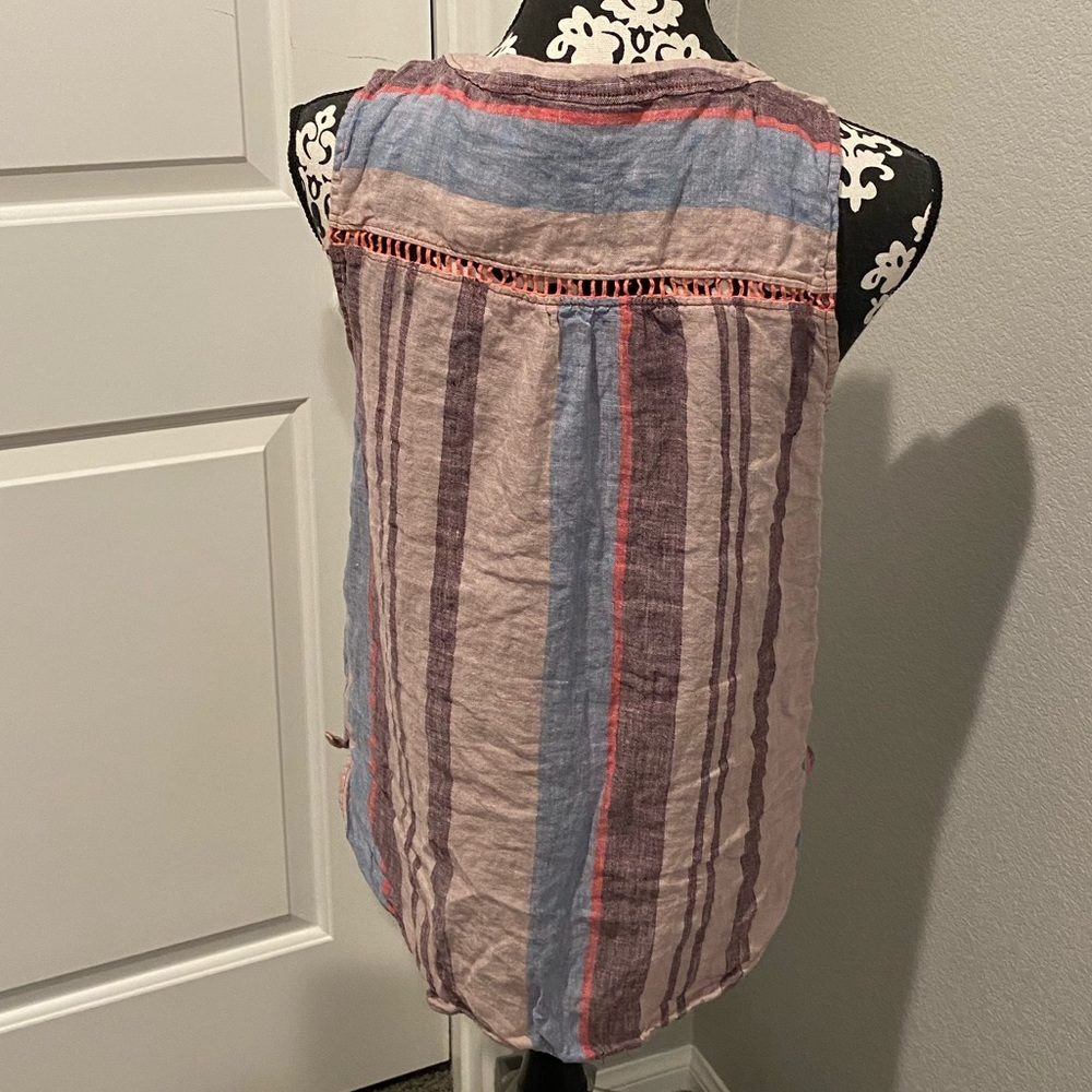 Anthro Mauve linen sleeveless top - Picture 2 of 3
